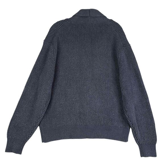 Orvis Cardigan Sweater Shawl Collar Toggle Button Chunky Knit Men's Large Blue - Picture 3 of 8